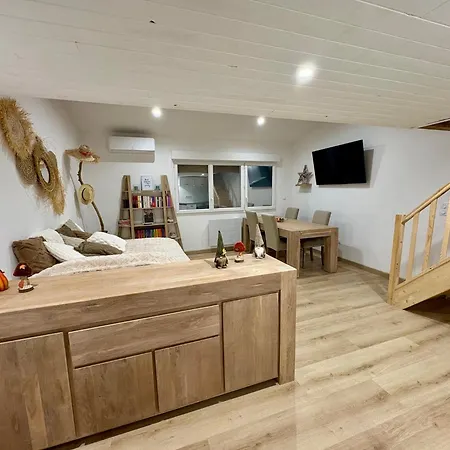 Apartmán L'Estanot Est Un Charmant T2 De 45 M2 Equipe D'Une Chambre En Mezzanine Ouverte Et D'Un Vrai Lit En 140 Dans Un Large Salon, Une Cuisine Equipee, Un Parking Prive, Proche Du Centre Thermal Et Des Commerces *